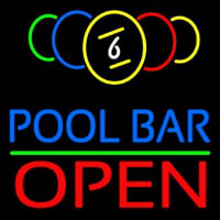 Pool Bar Open Leuchtreklame