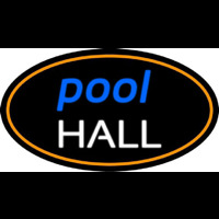 Pool Hall Oval With Orange Border Leuchtreklame