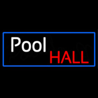 Pool Hall With Blue Border Leuchtreklame