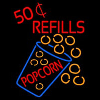 Popcorn Refills Leuchtreklame