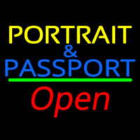 Portrait And Passport With Open 2 Leuchtreklame