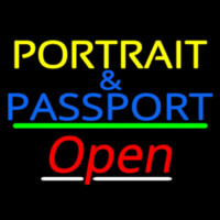 Portrait And Passport With Open 3 Leuchtreklame