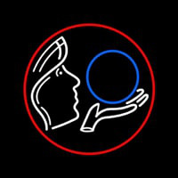 Psychic Crystal Logo With Red Border Leuchtreklame