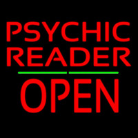 Psychic Reader Block Open Block Green Line Leuchtreklame