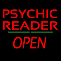 Psychic Reader Green Line Open Leuchtreklame
