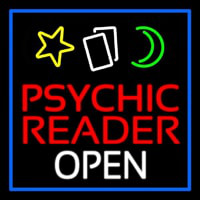Psychic Reader Open Block Blue Border Leuchtreklame