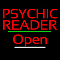 Psychic Reader Open Green Line Leuchtreklame