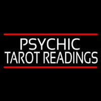 Psychic Tarot Readings Block With Red Line Leuchtreklame