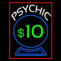 Psychic With Crystal Globe Red Border Leuchtreklame