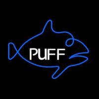 Puff Blue Fish Leuchtreklame