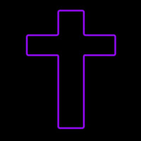 Purple Christian Cross Leuchtreklame