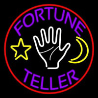 Purple Fortune Teller With Logo Leuchtreklame