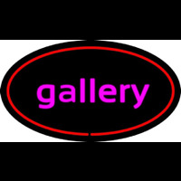 Purple Gallery Red Oval Leuchtreklame