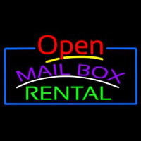 Purple Mailbo  Green Rental Open With Border Leuchtreklame