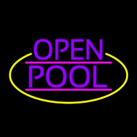 Purple Open Pool Oval With Yellow Border Leuchtreklame