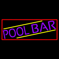 Purple Pool Bar With Red Border Leuchtreklame