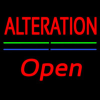 Red Alteration Blue Green Line Slant Open Leuchtreklame