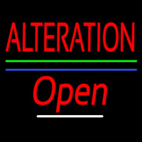 Red Alteration Open Blue Green Line Leuchtreklame