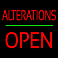 Red Alterations Block Open Leuchtreklame