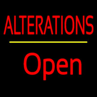 Red Alterations Yellow Line Open Leuchtreklame