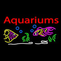 Red Aquariums Fish Logo Leuchtreklame