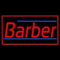 Red Barber Blue Lines With Red Border Leuchtreklame