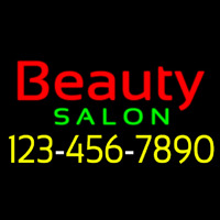 Red Beauty Salon With Phone Number Leuchtreklame