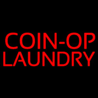 Red Block Coin Op Laundry Leuchtreklame