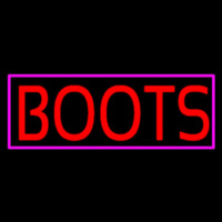 Red Boots Pink Border Leuchtreklame