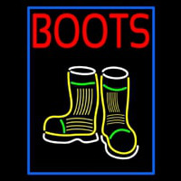 Red Boots With Logo Leuchtreklame