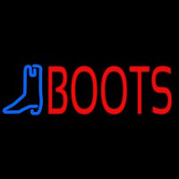 Red Boots With Logo Leuchtreklame