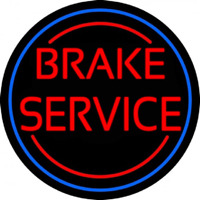 Red Brake Service Blue Circle Leuchtreklame