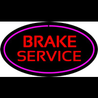 Red Brake Service Purple Oval Leuchtreklame