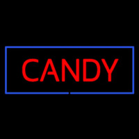 Red Candy With Blue Border Leuchtreklame
