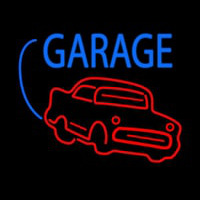 Red Car Logo White Garage Leuchtreklame