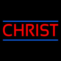 Red Christ With Line Leuchtreklame