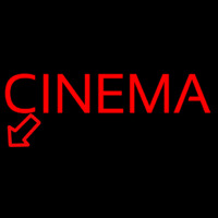 Red Cinema Here Leuchtreklame