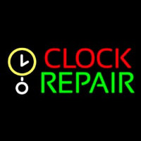 Red Clock Green Repair Block Leuchtreklame