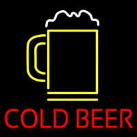 Red Cold Beer With Yellow Mug Leuchtreklame