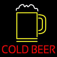 Red Cold Beer With Yellow Mug Real Neon Glass Tube Leuchtreklame