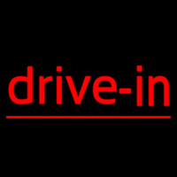 Red Cursive Drive In Leuchtreklame