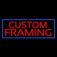 Red Custom Framing Blue Border Leuchtreklame