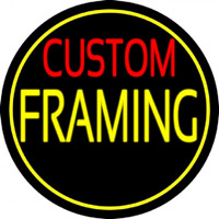 Red Custom Yellow Framing With Circle Leuchtreklame