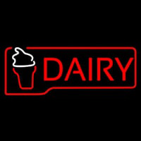 Red Dairy With Logo Leuchtreklame