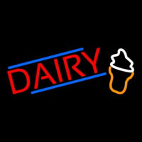 Red Dairy With Logo Leuchtreklame