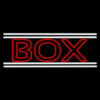 Red Double Stroke Bo  With White Line Leuchtreklame