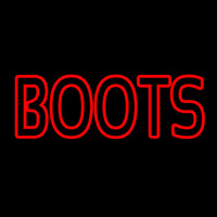 Red Double Stroke Boots Leuchtreklame