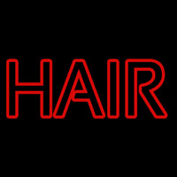 Red Double Stroke Hair Leuchtreklame