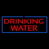 Red Drinking Water With Blue Border Leuchtreklame