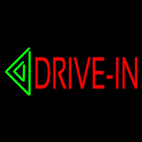 Red Drive In Green Arrow Block Leuchtreklame